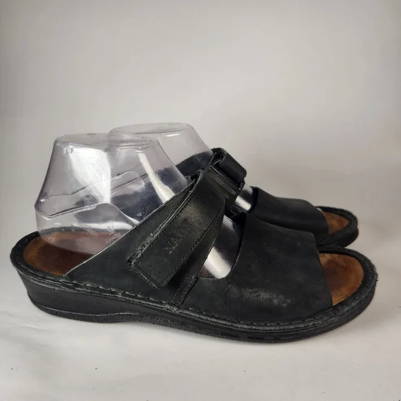 NAOT Women's Sandal 9 EU 40 Black Leather Comfort Casual Slip On Open Toe Shoe - Picture 2 of 10